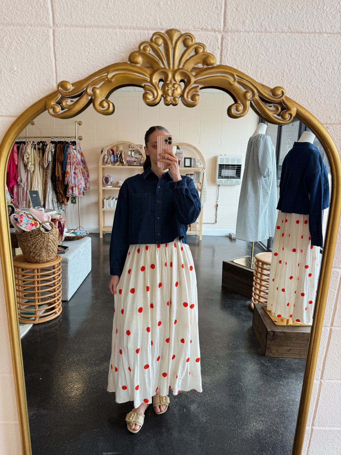 Polka Dot Print Maxi Dress