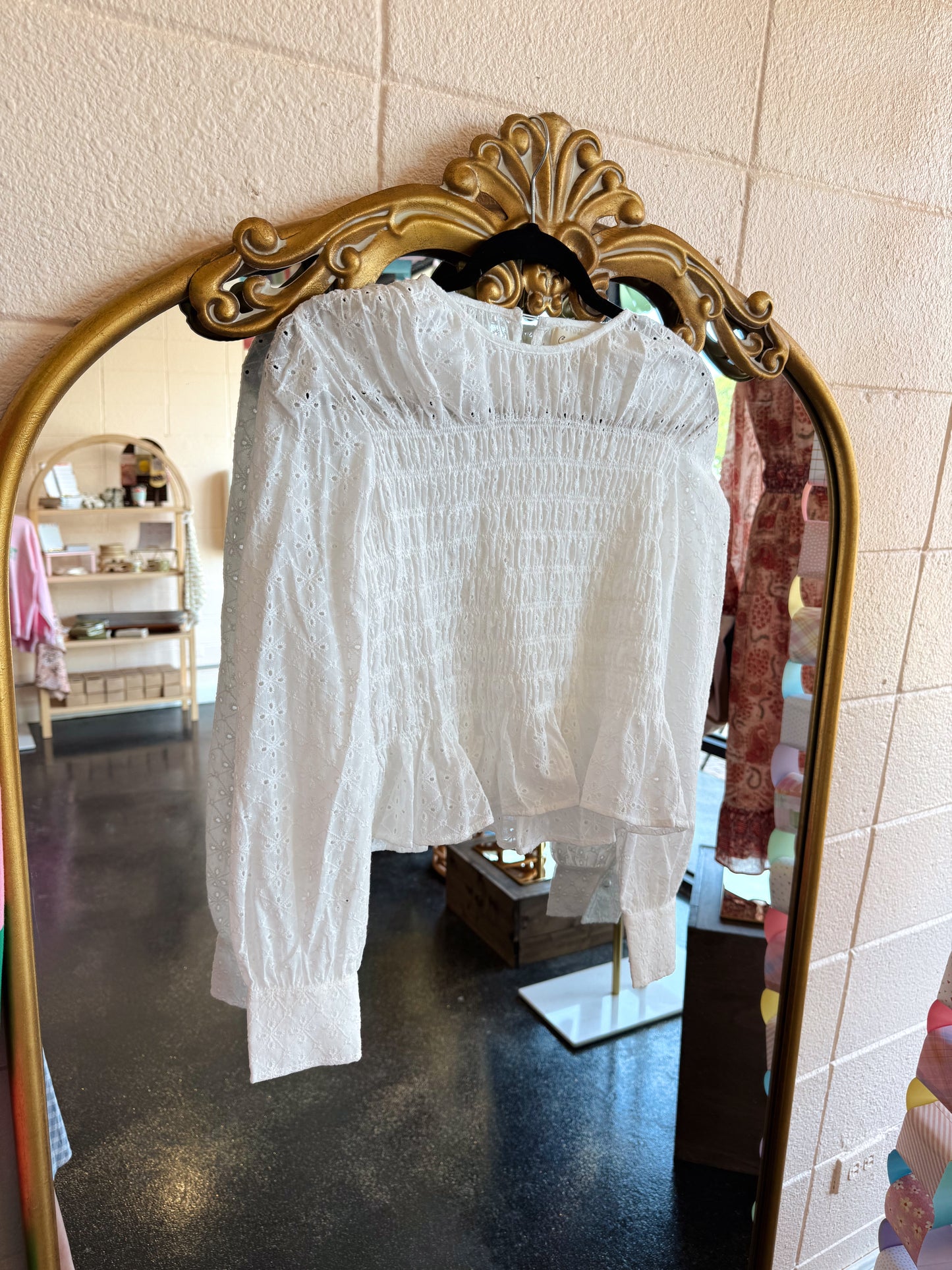 White Broderie Top