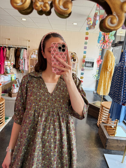 Green Floral Dress - MEDIUM