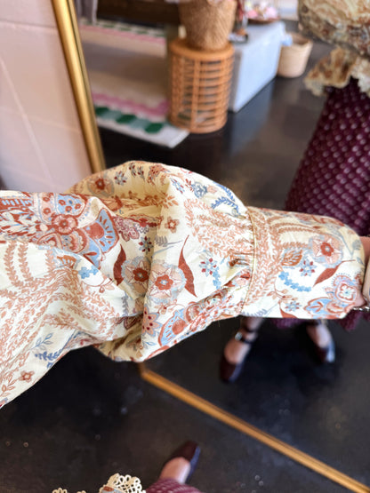Custard Floral Top