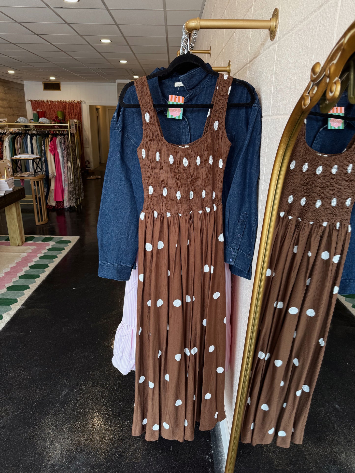 Polka Dot Print Maxi Dress