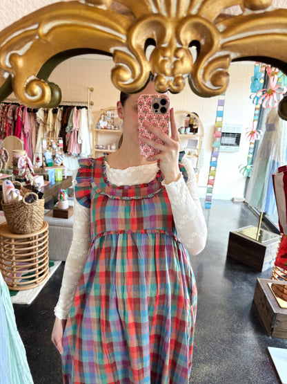 Multi Plaid Dress - SMALL