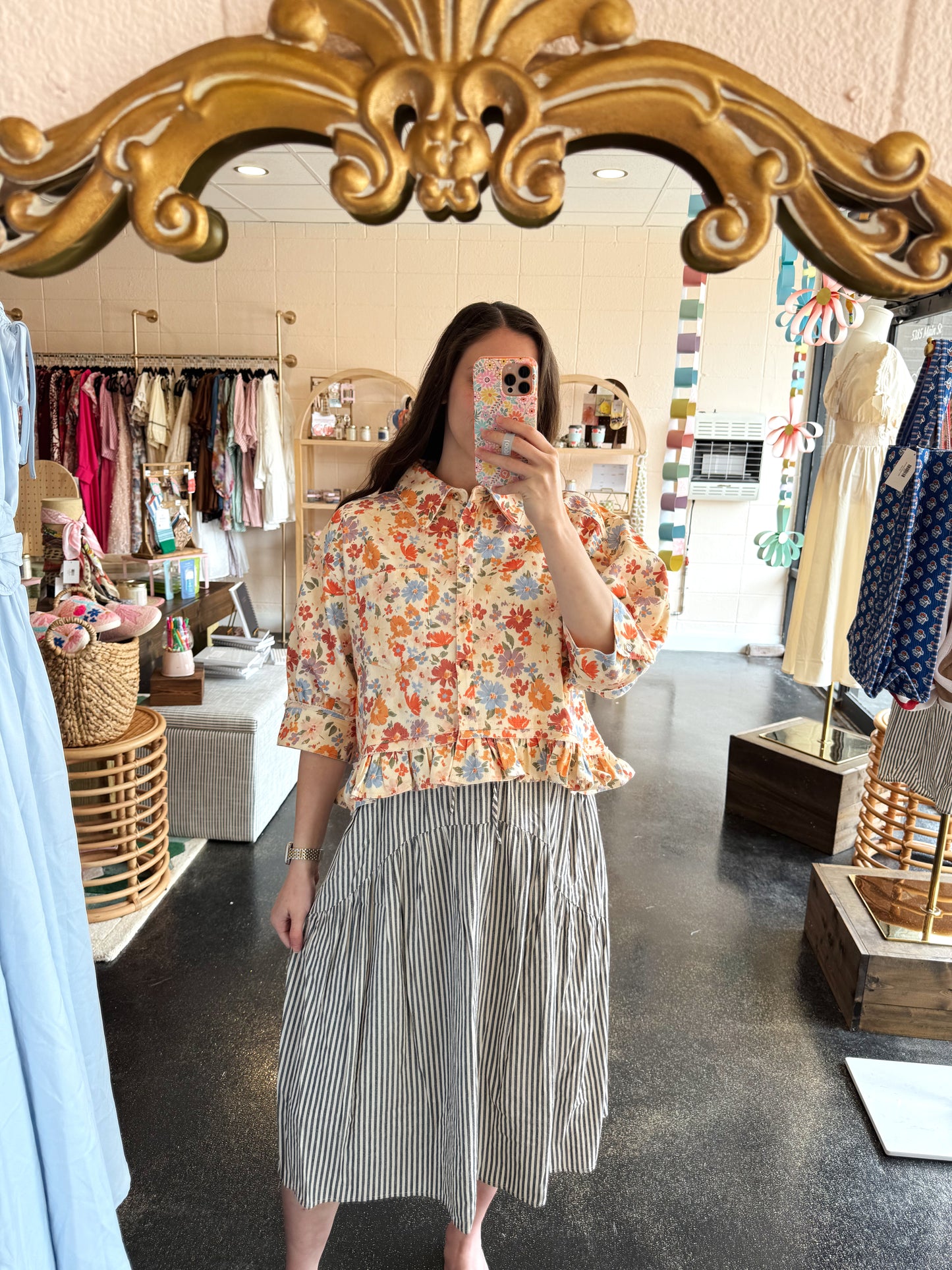 Striped Midi Skirt