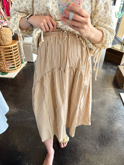 Striped Midi Skirt