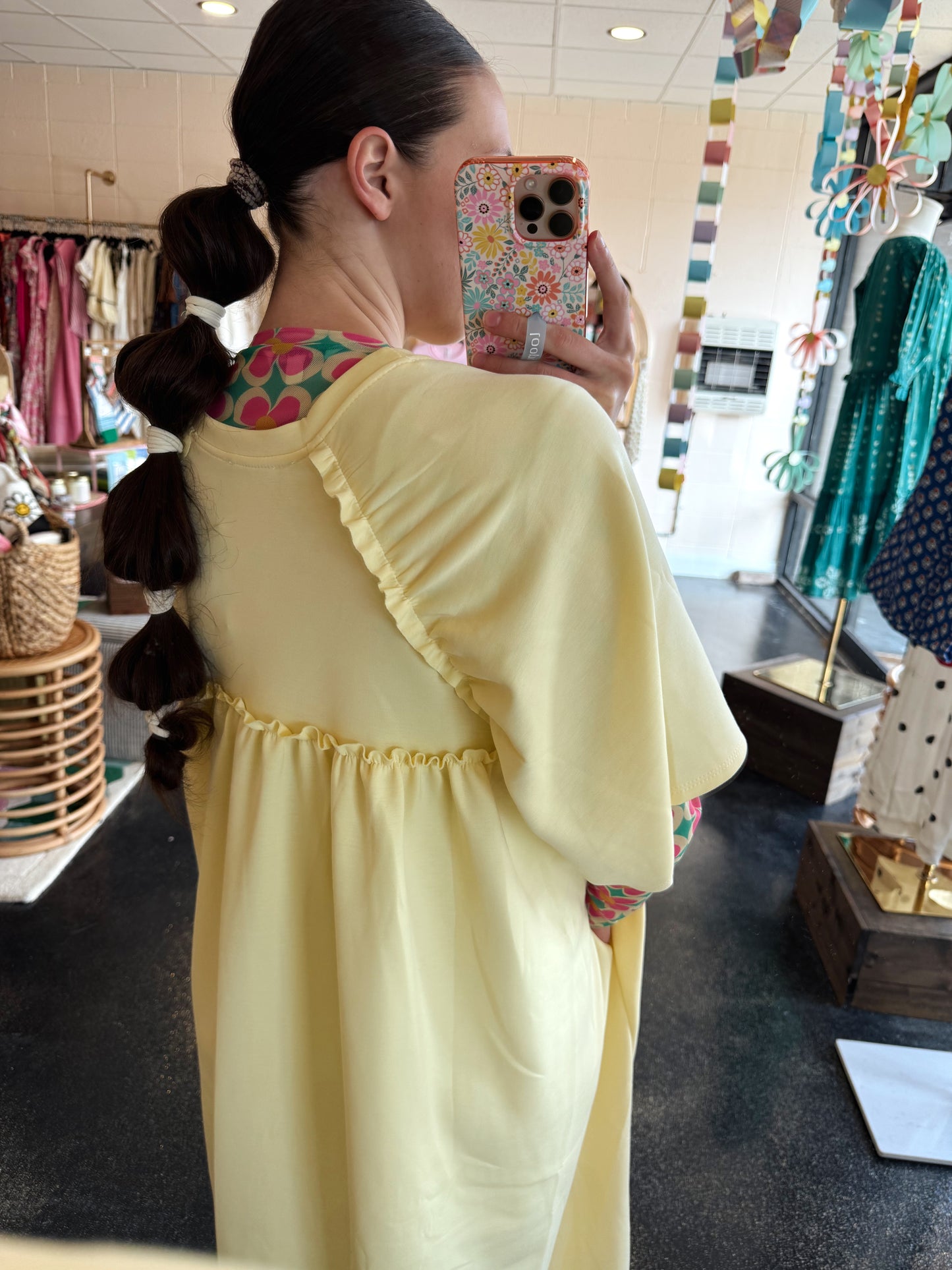Ruffle Back Detail Dress