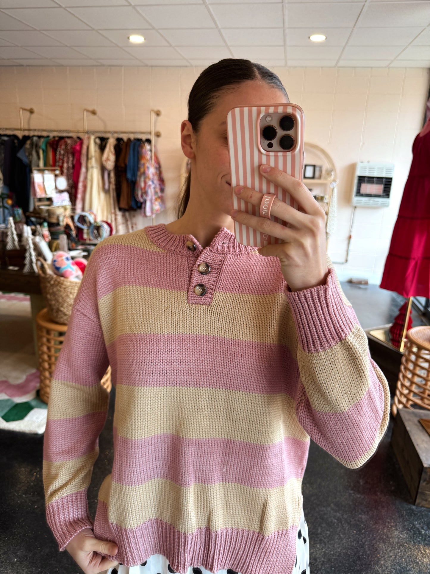 Mauve Stripe Sweater