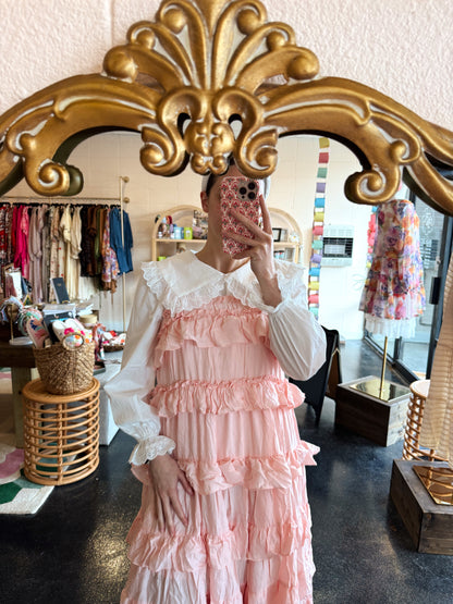 Scalloped Eyelet Collar Blouse