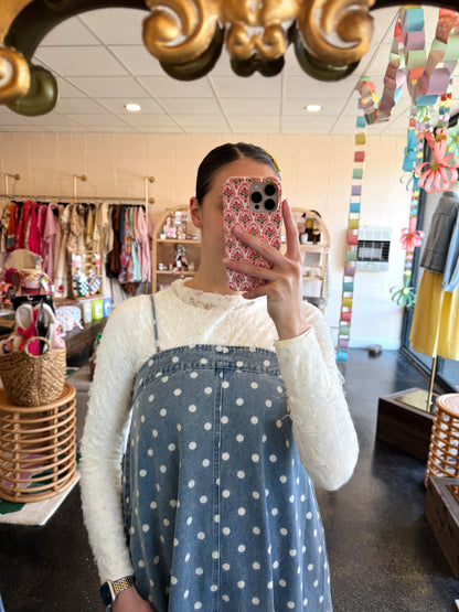 Polka Dot Denim Dress