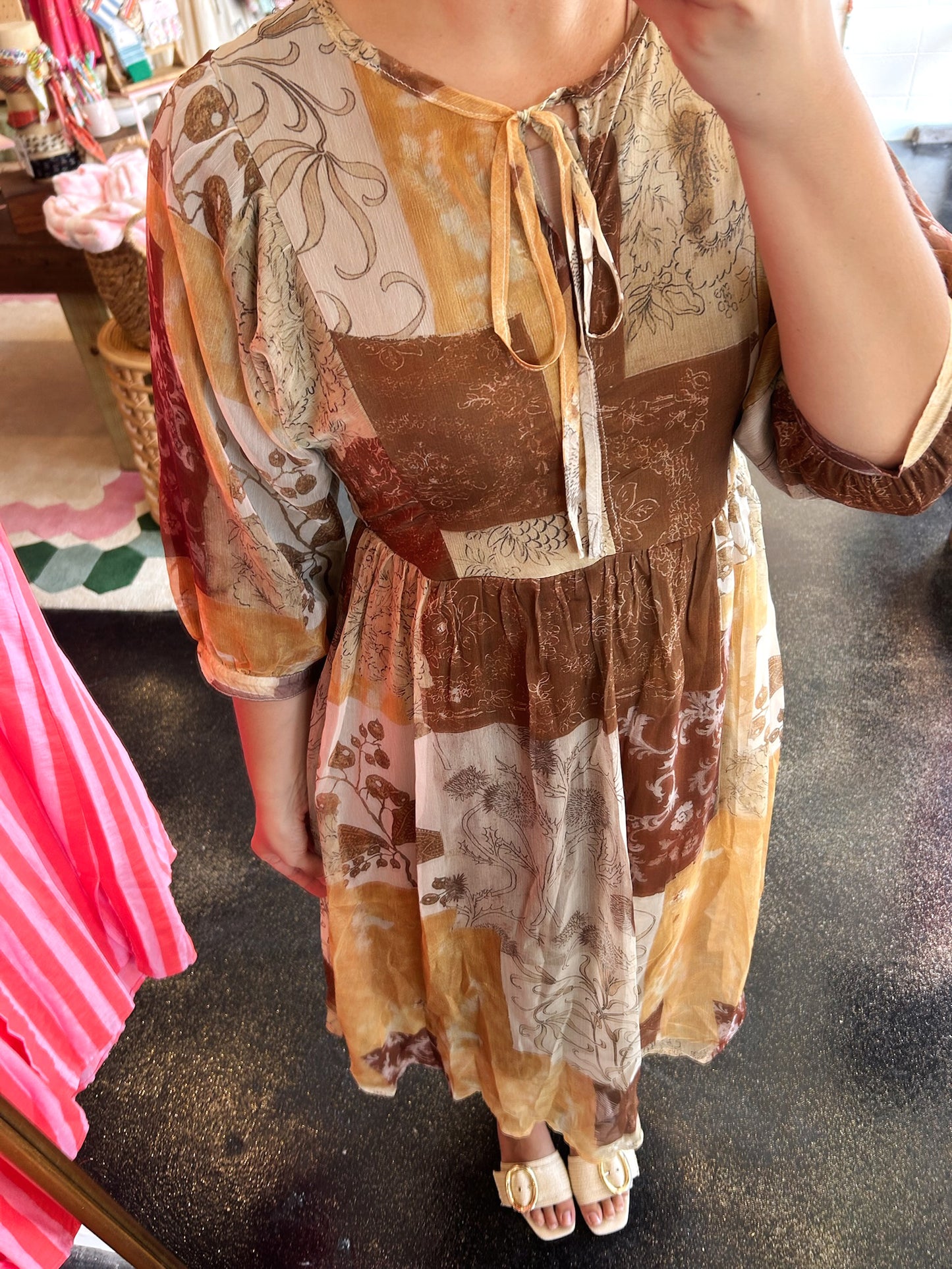 Patchwork Print Dress