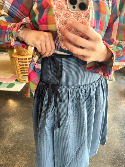 Gingham Wrap Midi Skirt