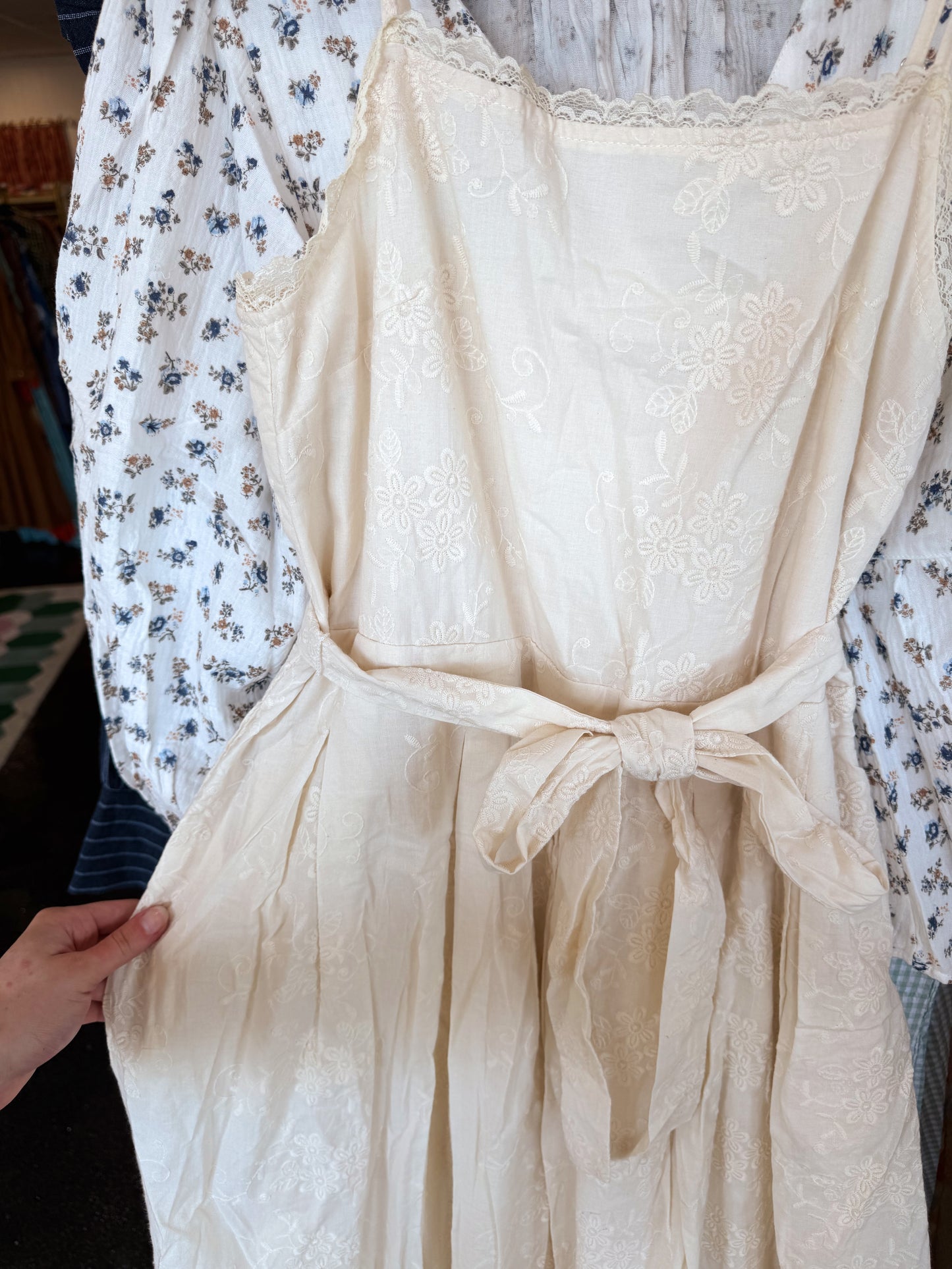 Cream Embroidered Dress