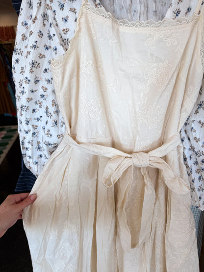 Cream Embroidered Dress