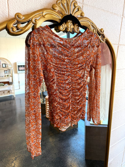 Mesh Print Top