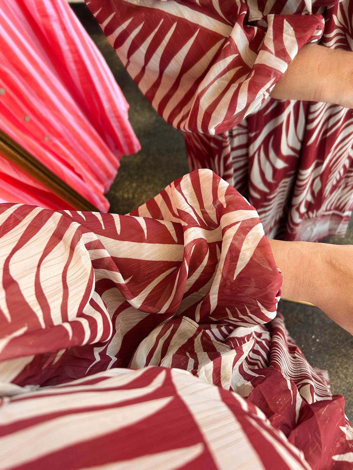Burgundy Leaf Dress