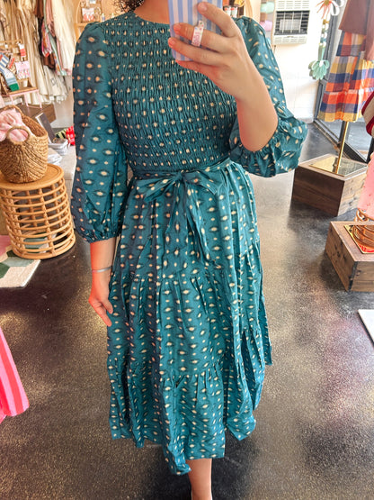 Teal Printed Dress