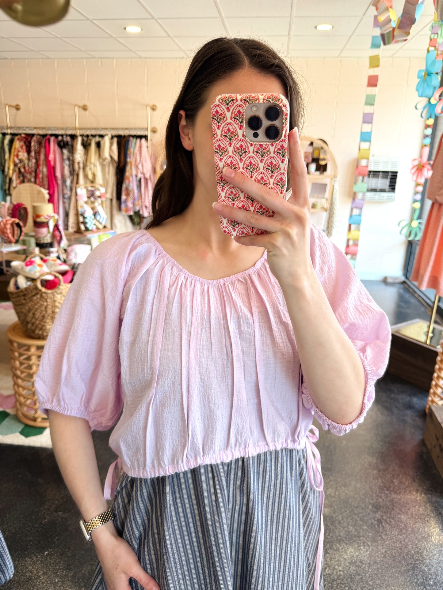 Drawstring Waist Top