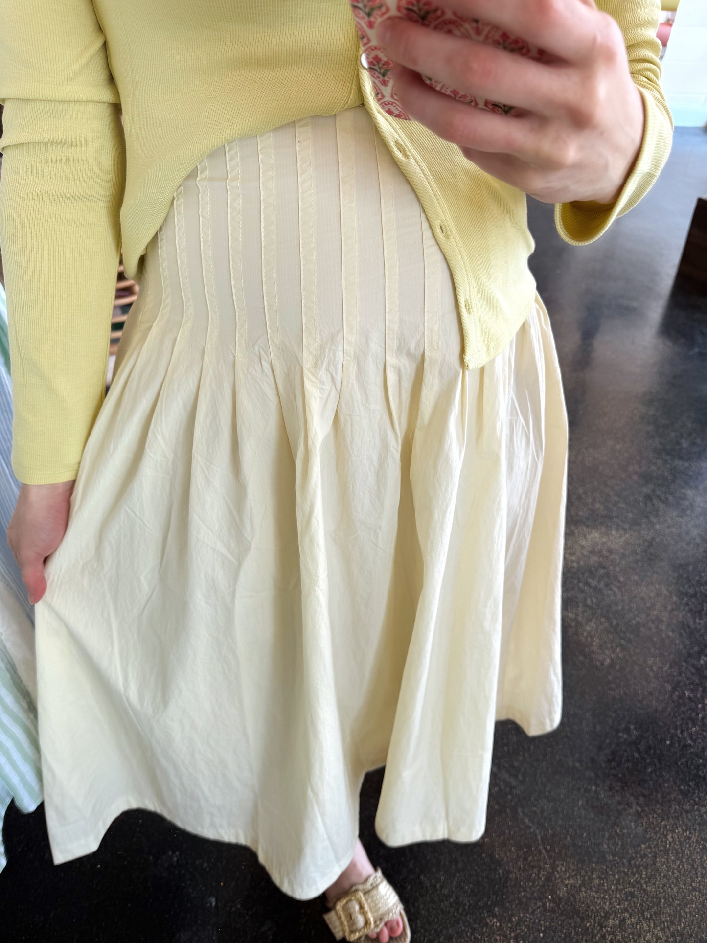 Buttermilk Pleated Skirt
