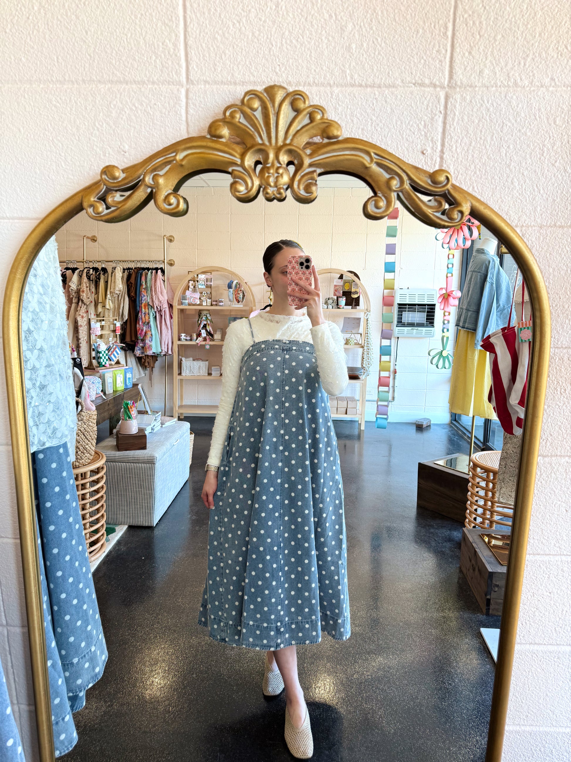 Polka Dot Denim Dress – The Valley Collective