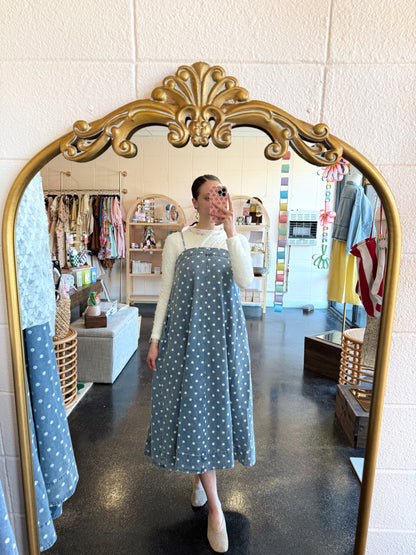 Polka Dot Denim Dress