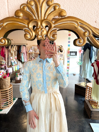 Baby Blue Floral Top