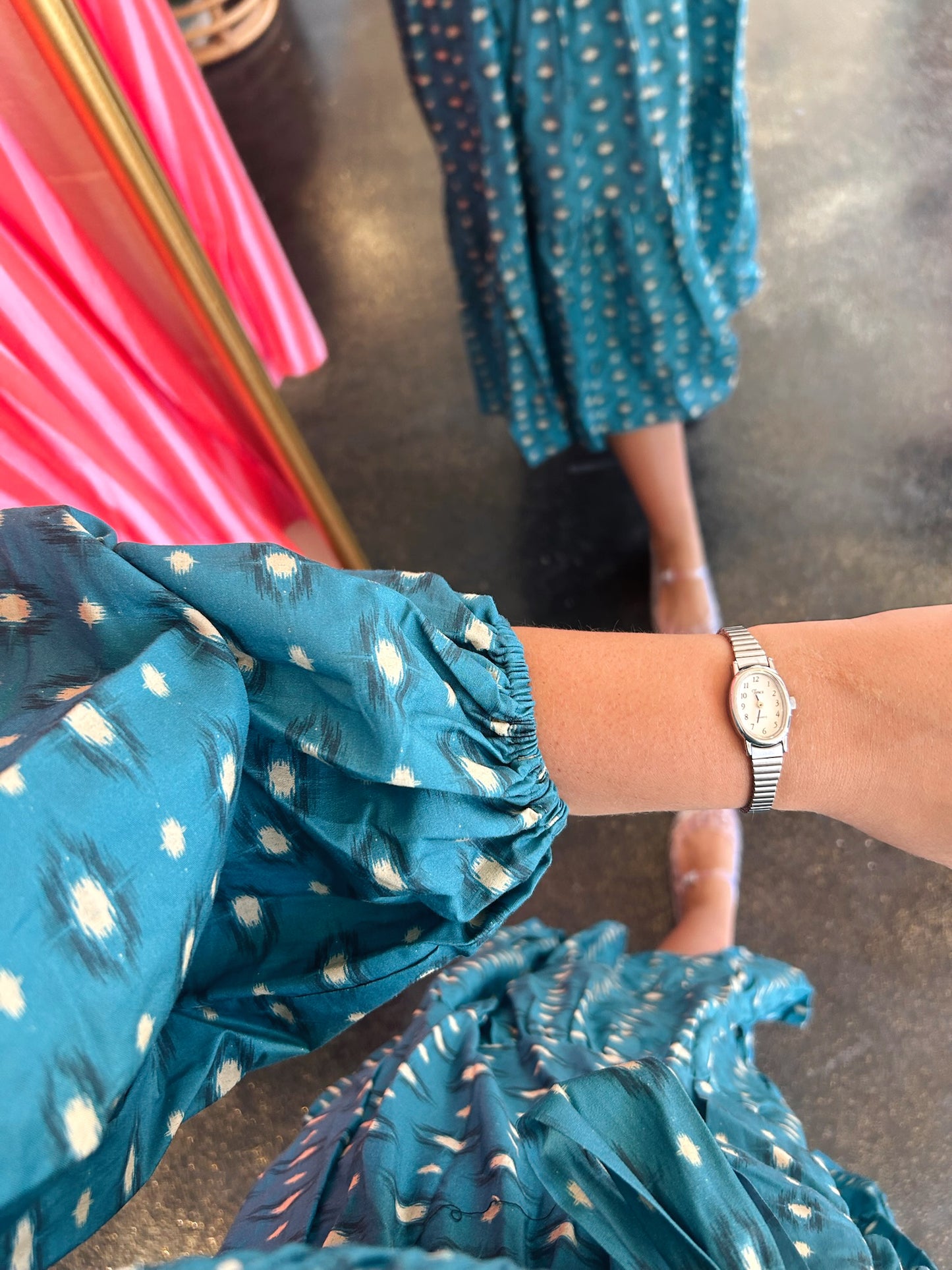 Teal Printed Dress