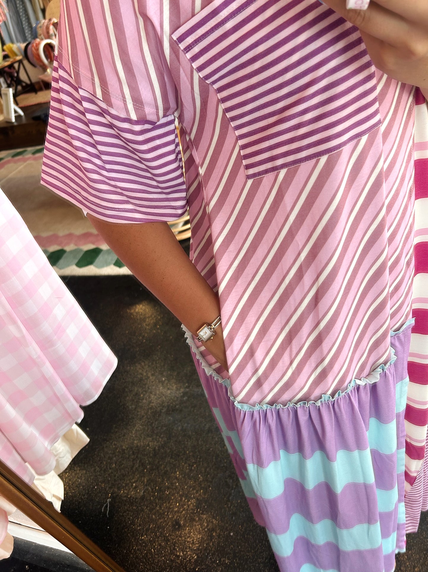 Purple Mix Stripe Dress