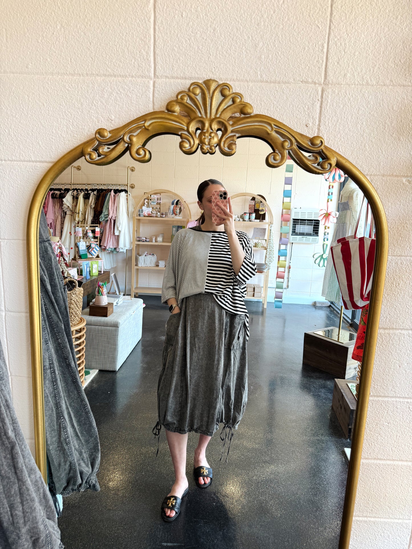 Black Wash Mix Dress - SMALL