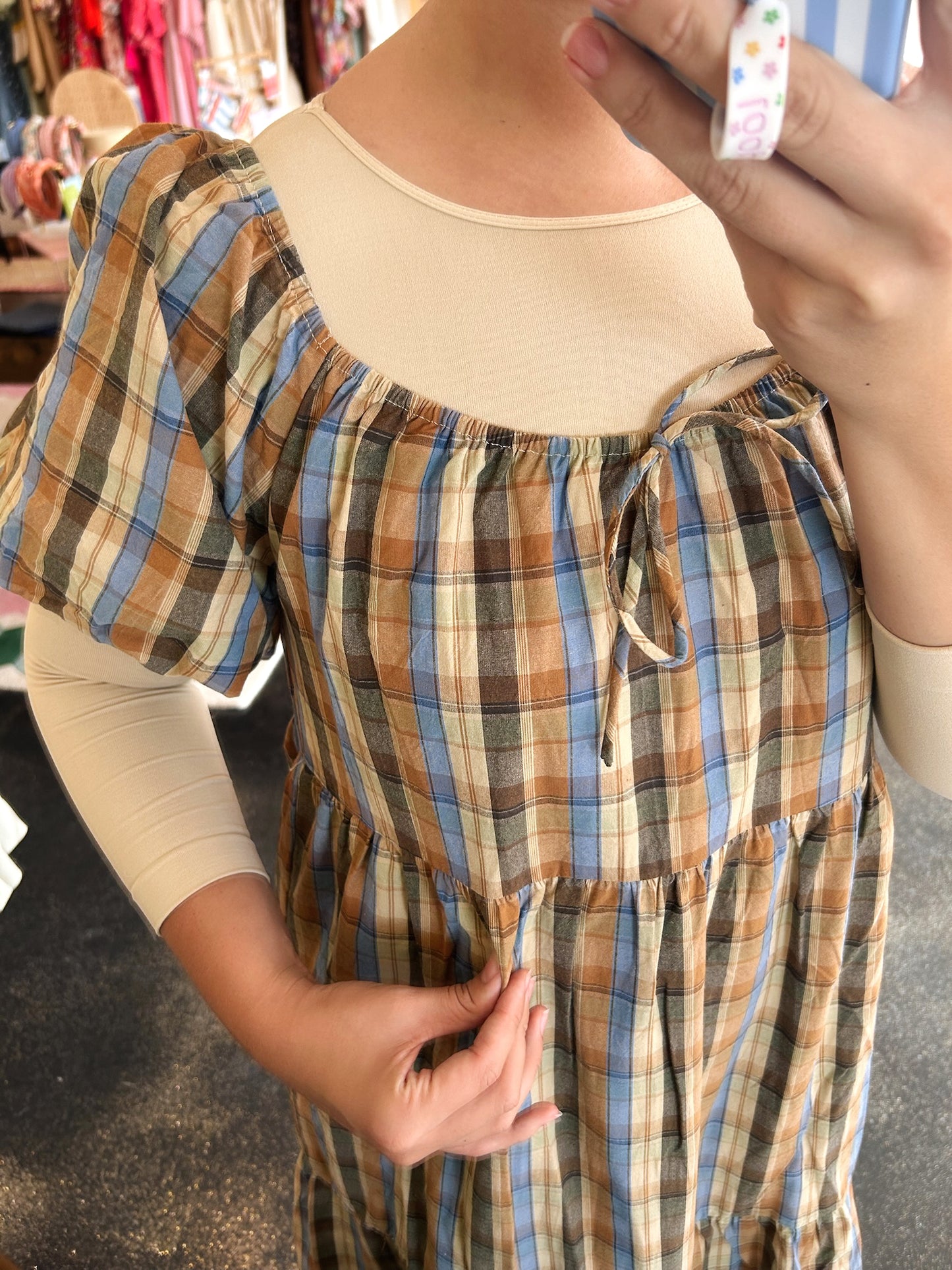 Mocha Plaid Dress