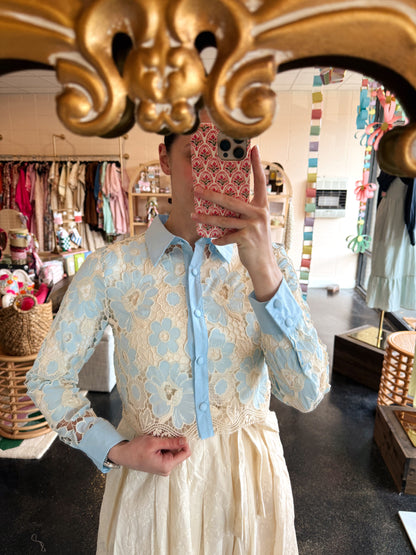 Baby Blue Floral Top