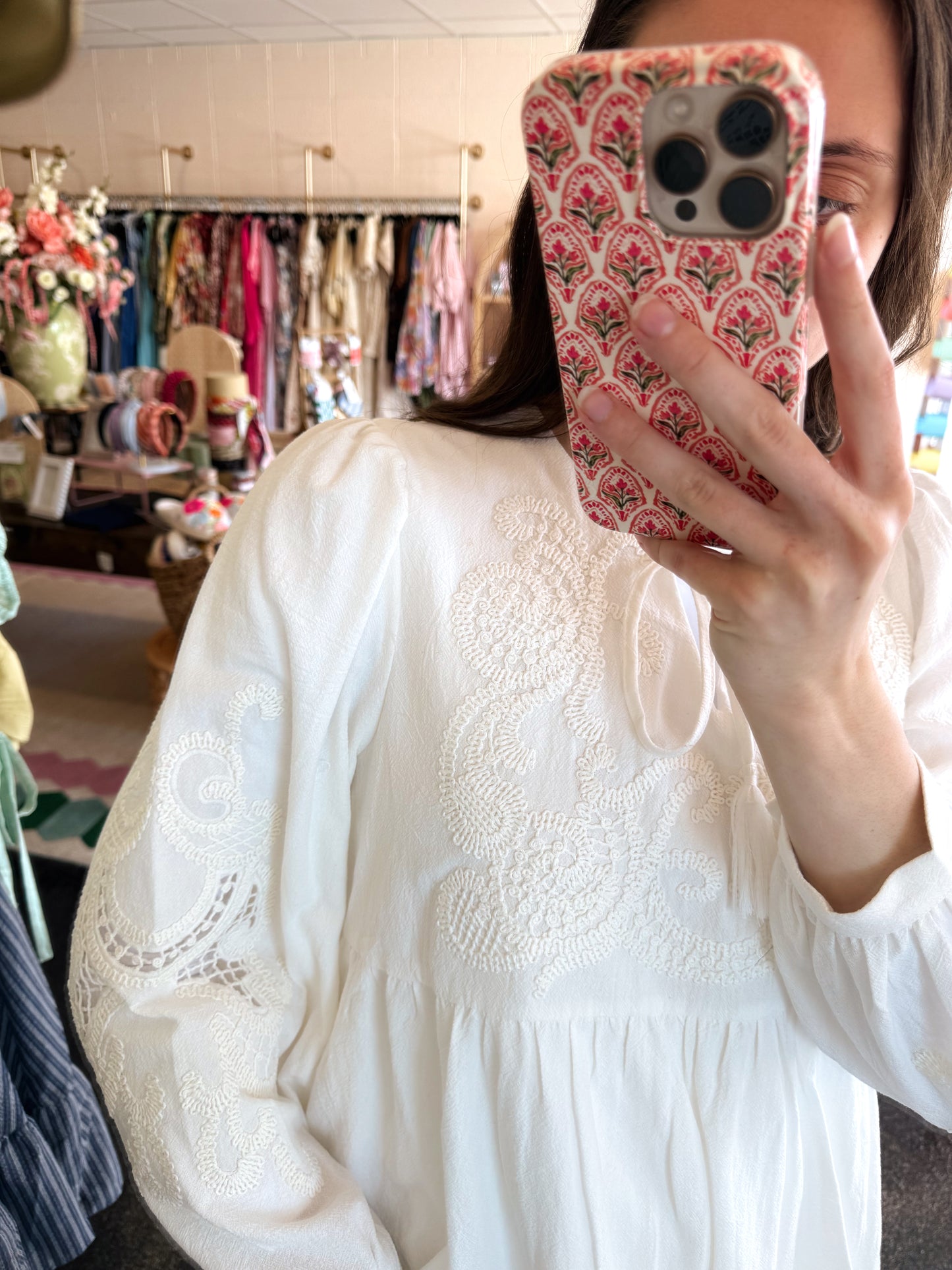 White Embroidered Dress