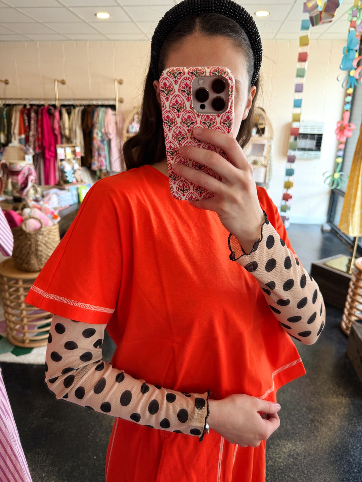 Long Sleeve Mesh Top
