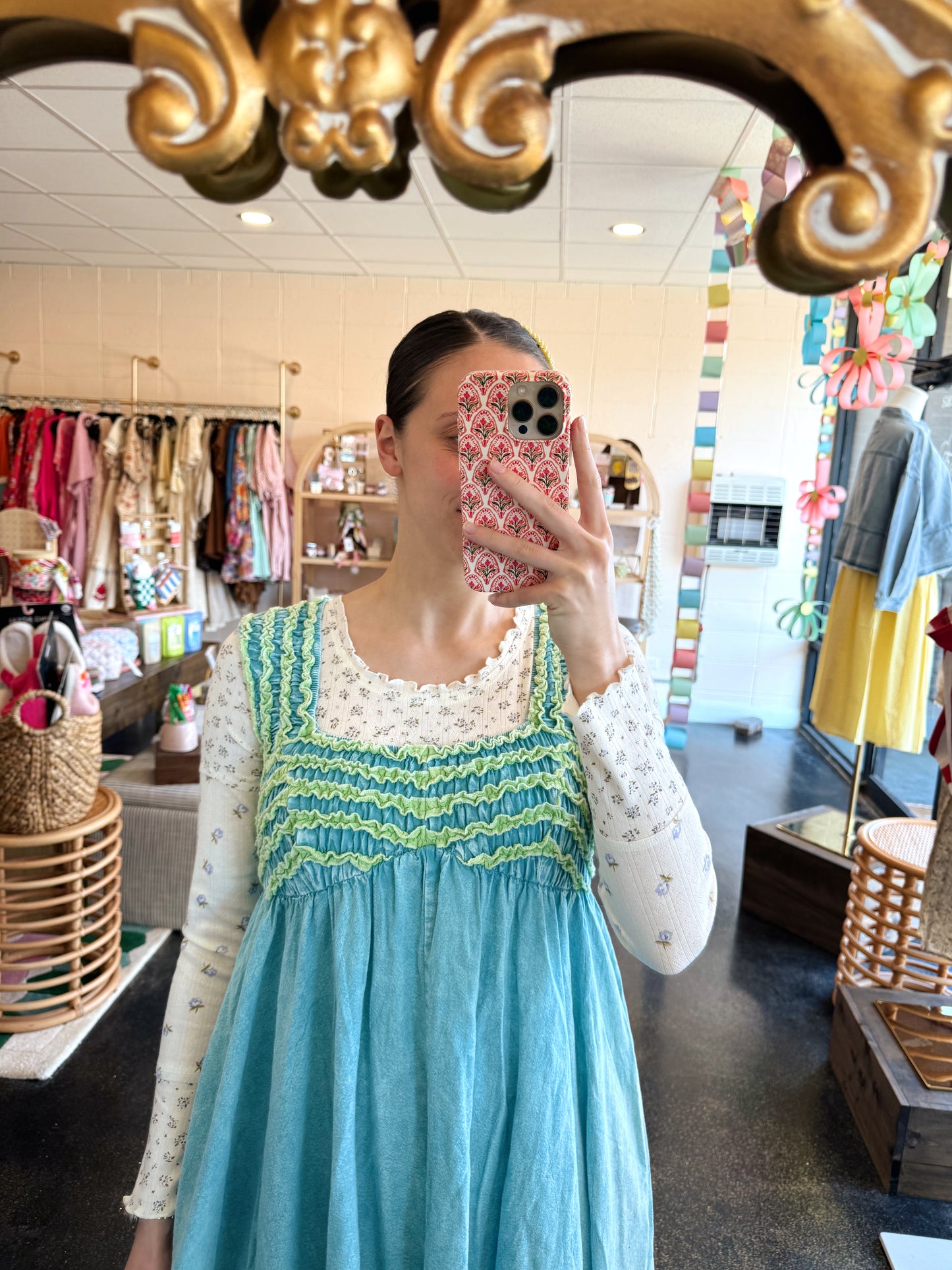 Frilled Detail Washed Dress