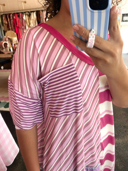 Purple Mix Stripe Dress