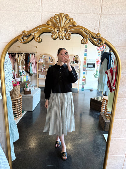 Striped Flared Skirt