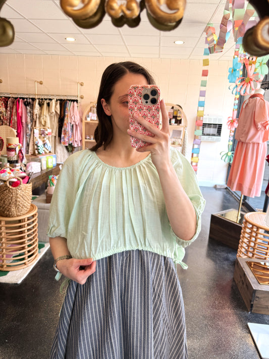 Drawstring Waist Top