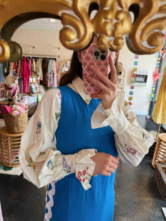 Ecru Floral Embroidered Top