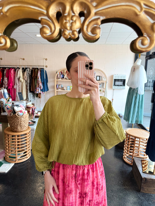 Shirred Sleeve Top