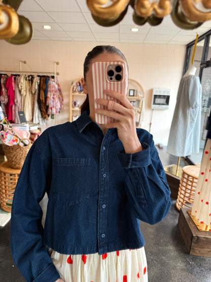 Denim Cropped Blouse