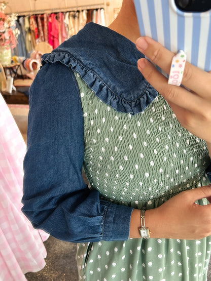 Denim Collar Top