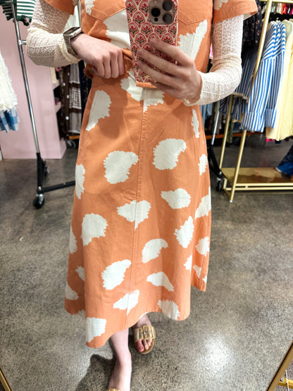 Orange Abstract Set Skirt