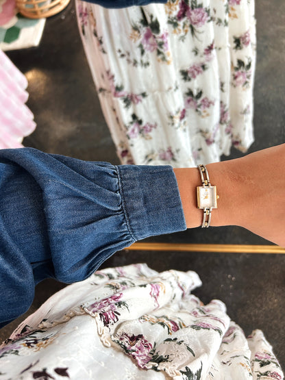 Denim Collar Top