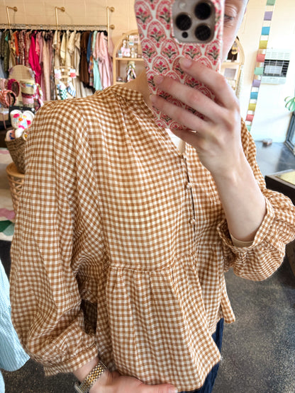 Chai Gingham Top