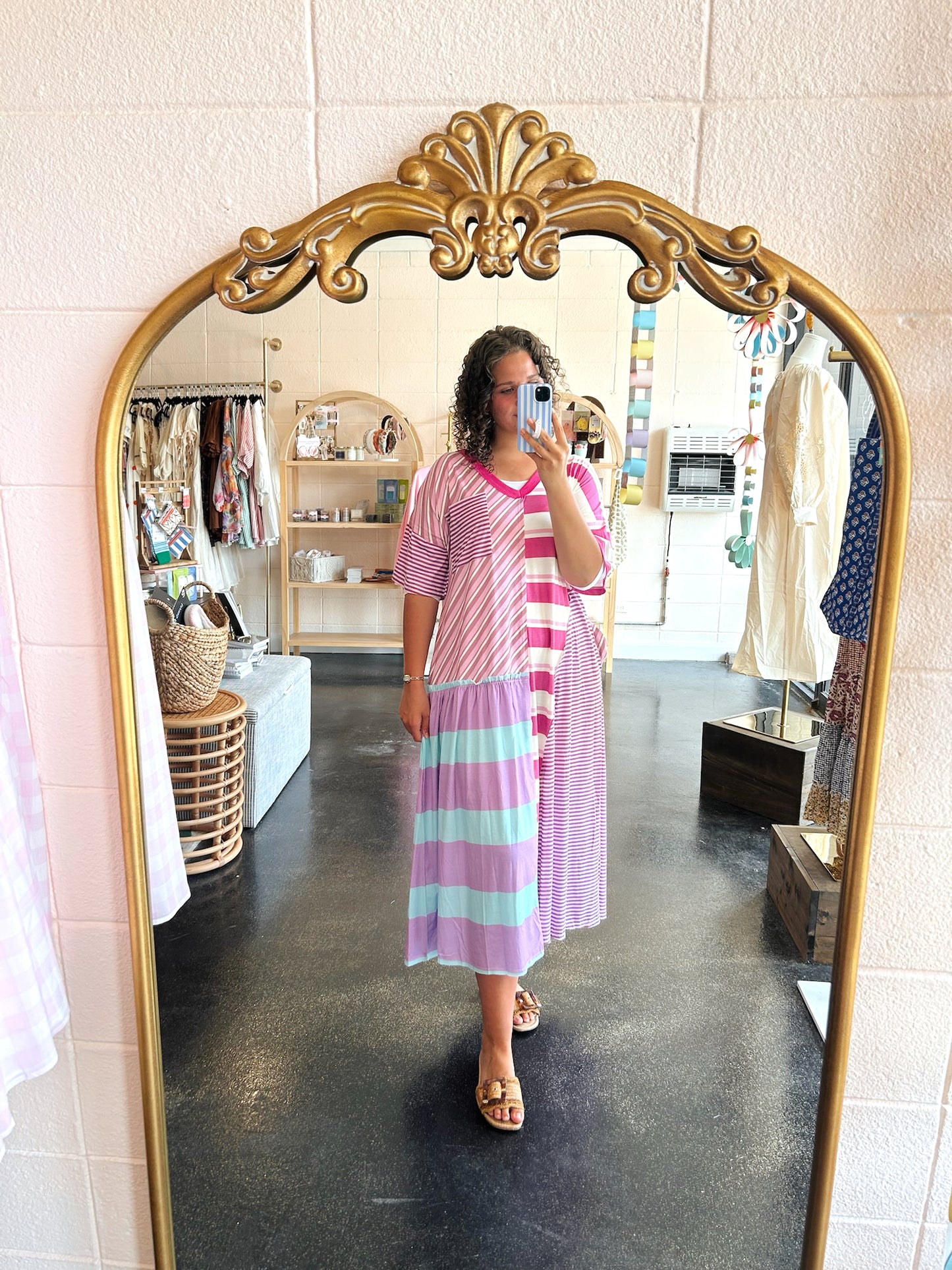 Purple Mix Stripe Dress