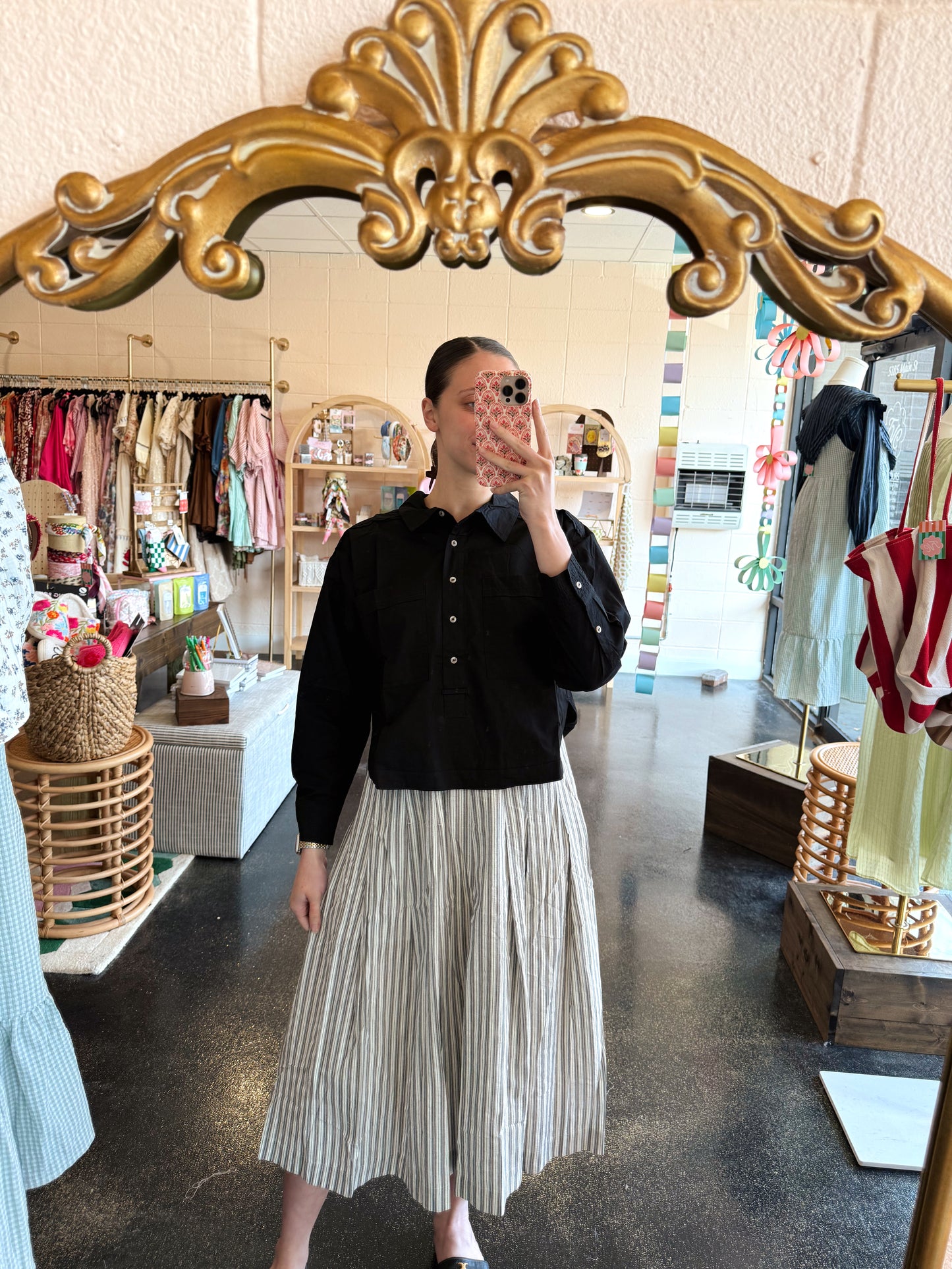 Striped Flared Skirt