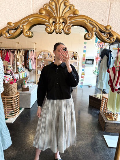Striped Flared Skirt