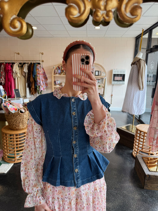 Denim Vest Top - SMALL