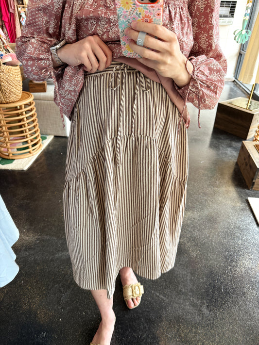 Striped Midi Skirt