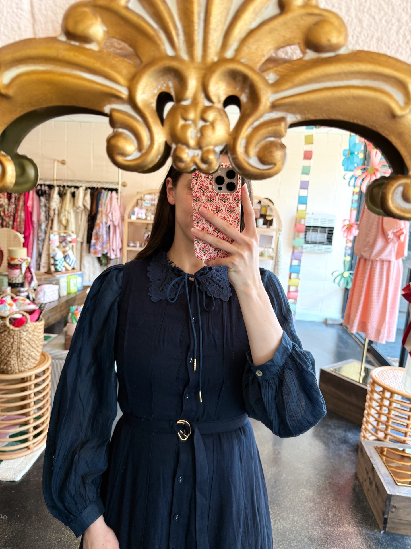 Navy Blouse - LARGE