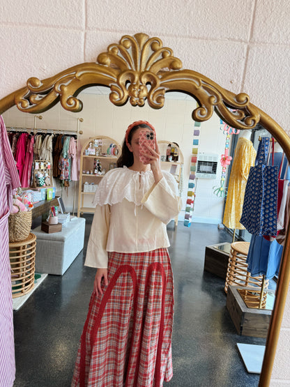 Cream Eyelet Cape Top