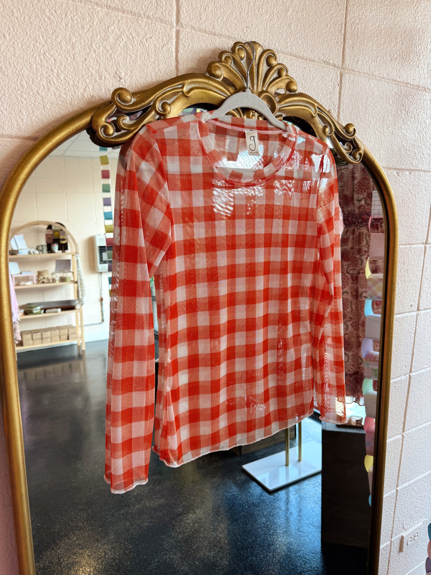Long Sleeve Mesh Top